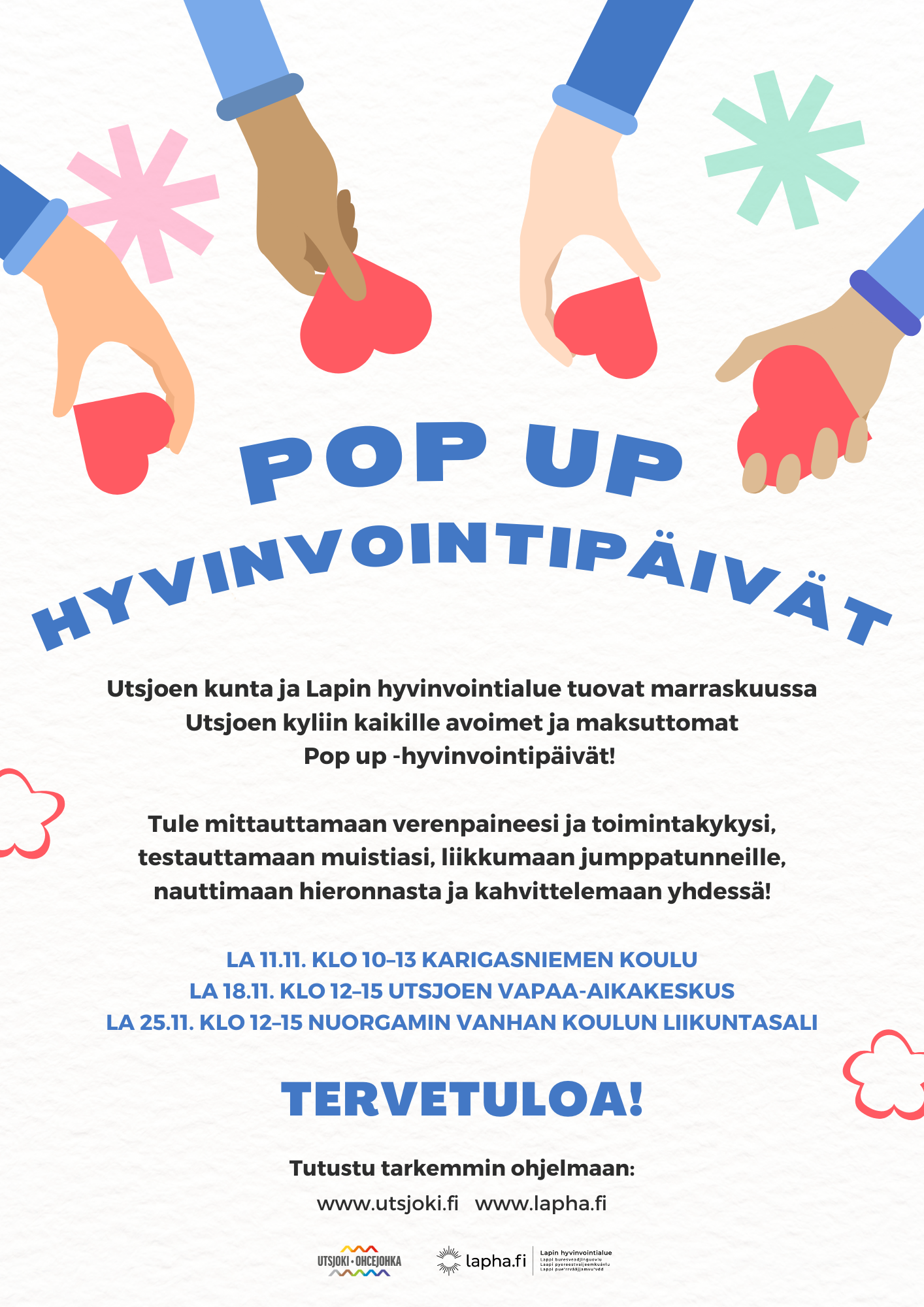 Tervetuloa Pop up -hyvinvointipäiville Utsjoen kyliin marraskuussa!