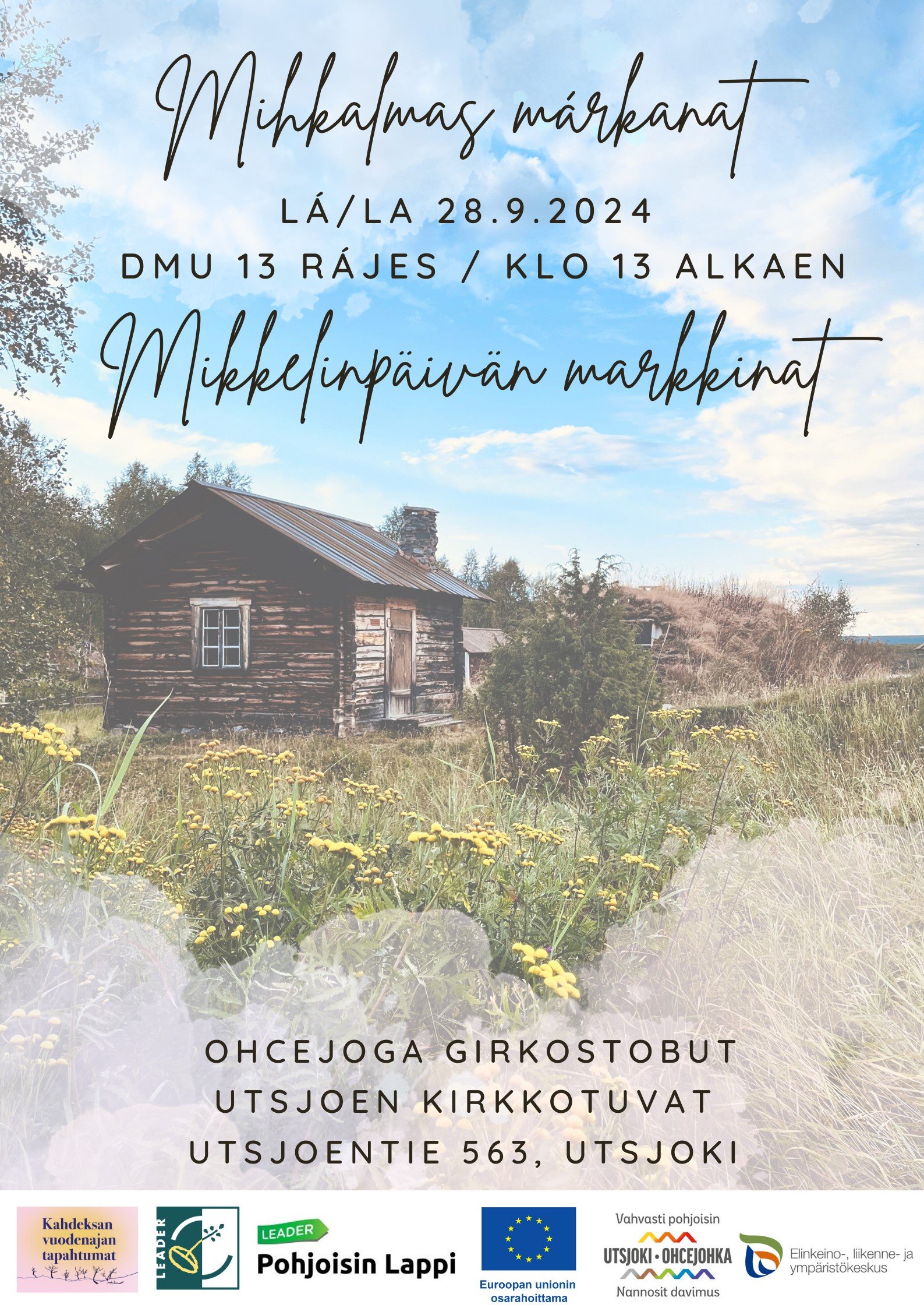 Mikkelinpäivän markkinat Utsjoen kirkkotuvilla lauantaina 28.9. klo 13 alkaen