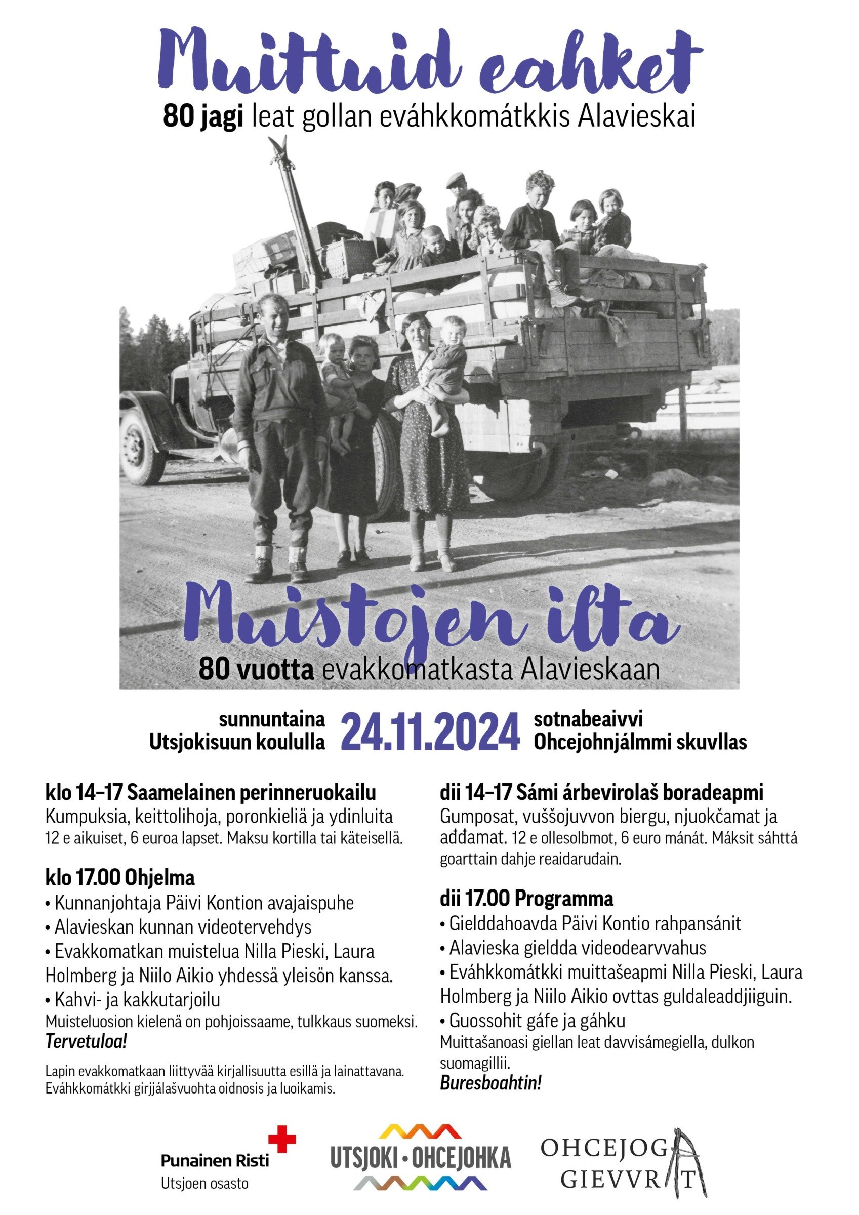 Muistojen ilta - 80 vuotta evakkomatkasta Alavieskaan
