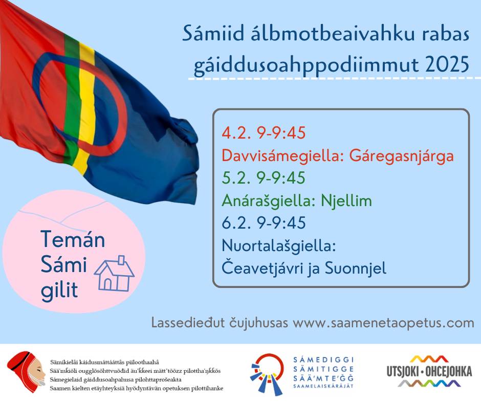 Farga lea áigi ávvudit sámiid álbmotbeaivvi - searvva rabas oahppodiimmuide 4.-6.2.2025! 