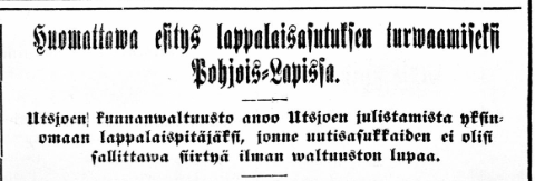 Kuva lehtijutun otsikosta vuodelta 1925