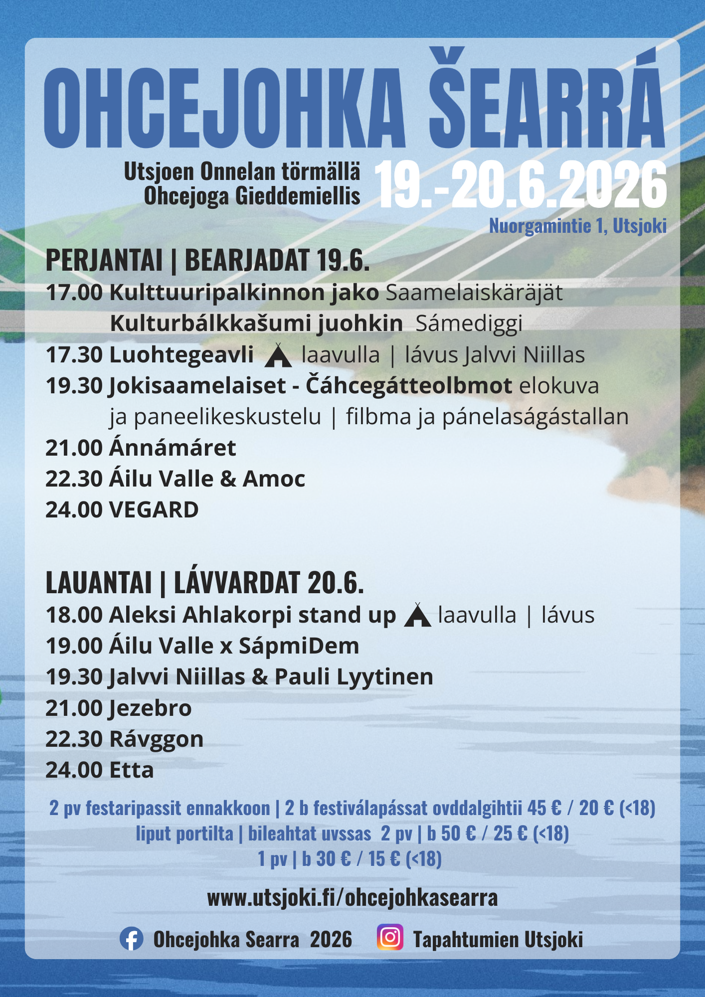 Ohcejohka Šearrá -kulturfestivála 2026